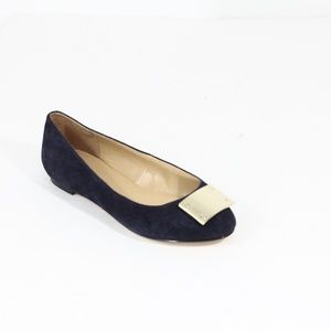 Talbots Ballet Flats New 6.5 Wide Women Slip on Shoes Blue suede